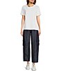 Color:White - Image 3 - MICHAEL Michael Kors Solid Jersey Knit Chain Detail Crew Neck Short Sleeve Relaxed Fit Tee