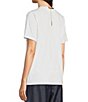 Color:White - Image 5 - MICHAEL Michael Kors Solid Jersey Knit Chain Detail Crew Neck Short Sleeve Relaxed Fit Tee