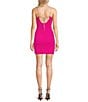 Color:Hot Pink - Image 2 - Glitter Knit Tie Back Wrap Bodycon Dress