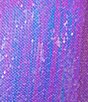 Color:Lavender - Image 4 - Iridescent Sequin Scoop Neck Side Slit Long Dress