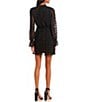 Color:Black - Image 2 - Large-Clip-Dot Long-Sleeve Fit-And-Flare Dress