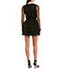Color:Black - Image 2 - Long Mesh Sleeve Tiered Fit-And-Flare Dress