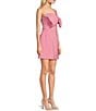 Color:Mauve/Pink - Image 3 - One Shoulder Bow Mini Dress