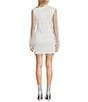 Color:White/Silver - Image 2 - Rhinestone Netting Long Sleeve Mini Dress
