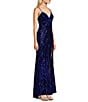 Color:Royal - Image 3 - Sequin Lace-Up Back Front Slit Long Dress