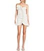 Color:White - Image 1 - Sweetheart Ruched Rosette Taffeta Mini Dress