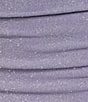 Color:Amethyst - Image 4 - V-Neck Pattern Glitter Knit Shirred Bodycon Dress