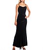 Color:Black - Image 1 - Velvet Pleated Bodice Back Cut-out Long Dress