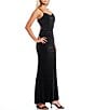 Color:Black - Image 3 - Velvet Pleated Bodice Back Cut-out Long Dress