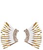 Color:White/Gold - Image 1 - Mini Madeline Gold Statement Stud Earrings