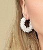 Color:White - Image 3 - Taylor Mini Pearl Hoop Earrings