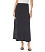 Color:Black - Image 1 - Soft Knit Pleated Pull-On Maxi Skirt