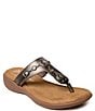 Color:Pewter - Image 1 - Brecca Leather Thong Sandals