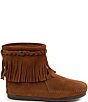 Color:Brown - Image 2 - Concho Suede Fringe Boots