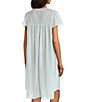 Color:Aqua - Image 2 - Silk Essence Solid Short Nightgown