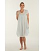 Color:Aqua - Image 3 - Silk Essence Solid Short Nightgown