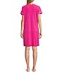 Color:Fuchsia - Image 2 - Stretch Terry Short Zip-Front Robe