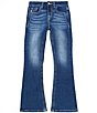 Color:Dark Blue - Image 2 - Big Girls 7-16 Longhorn Embroidered Pocket Bootcut Jeans