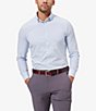 Color:Light Blue - Image 1 - Leeward Solid Performance Stretch Long-Sleeve Woven Shirt