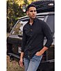 Color:Black - Image 3 - Leeward Solid Performance Stretch Long-Sleeve Woven Shirt