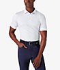 Color:White - Image 1 - Trim Fit Performance Stretch Squares Print Short Sleeve Polo Shirt