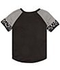 Color:Black - Image 2 - Big Girls 7-16 Raglan Short Sleeve Colorblock T-Shirt