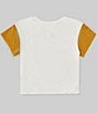 Color:Ivory/Mustard - Image 2 - Big Girls 7-16 Short Sleeve Check Smiley Graphic T-Shirt