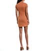 Color:Rust - Image 2 - Short Sleeve Mock Neck Bodycon Dress