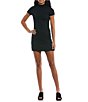 Color:Black - Image 1 - Short Sleeve Mock Neck Bodycon Dress