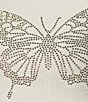 Color:Ivory - Image 4 - Short Sleeve Rhinestone Butterfly Transfer T-Shirt