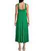 Color:Kelly Green - Image 2 - Sleeveless Square Neck Tiered Midi Dress