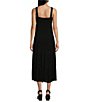 Color:Black - Image 2 - Sleeveless Square Neck Tiered Midi Dress