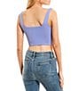 Color:Deeper Periwinkle - Image 2 - Square Neck Cropped Corset Top