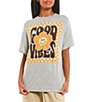 Color:Heather Grey - Image 1 - #double;Good Vibes#double; Graphic T-Shirt