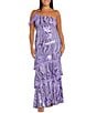 Color:Lavendar - Image 1 - One Shoulder Long Tiered Pattern Sequin Dress