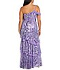 Color:Lavendar - Image 2 - One Shoulder Long Tiered Pattern Sequin Dress