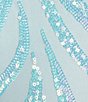Color:Baby Blue - Image 4 - Sequin Pattern Strapless Long Dress