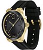 Color:Black - Image 2 - Bold Men's Black Gold Swiss Quartz Fusion Watch