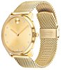 Color:Gold - Image 3 - Men's Bold Quartz Analog Gold Mesh Bracelet Watch