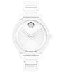 Color:White - Image 1 - Women's Bold 2.0 Quartz Analog White Ceramic Bracelet Watch