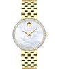 Color:Gold - Image 1 - Women's Museum Classic Quartz Analog Yellow Gold PVD Stainless Steel Bracelet Watch