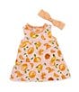 Color:Orange - Image 1 - Baby Girls 12-18 Months Sleeveless Orange-Printed A-Line Dress