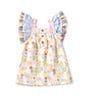 Color:Multi Floral - Image 2 - Baby Girls 3-18 Months Flutter-Sleeve Printed Babydoll Dress