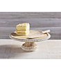 Color:White - Image 2 - Classic Beaded Wood Cake Stand with Server