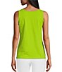 Color:Keylime - Image 2 - Double Scoop Neck Sleeveless Fitted Tank