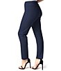 Color:Midnight - Image 3 - Slimsation® by Multiples Petite Size Solid Pull-On Easy Fit Knit Straight Leg Ankle Pants