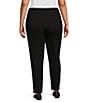 Color:Black - Image 2 - Slimsation® by Multiples Plus Size Solid Ease-Y-Fit Knit Pull-On Ankle Pants