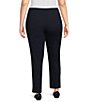 Color:Midnight - Image 2 - Slimsation® by Multiples Plus Size Solid Ease-Y-Fit Knit Pull-On Ankle Pants