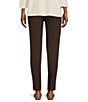 Color:Chocolate - Image 2 - Slimsation® by Multiples Relaxed Tapered Leg Tummy Control Pull-On Ankle Pants