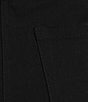 Color:Black - Image 4 - Solid Twill Straight Leg Embroidered Hem Pull-On Ankle Pant